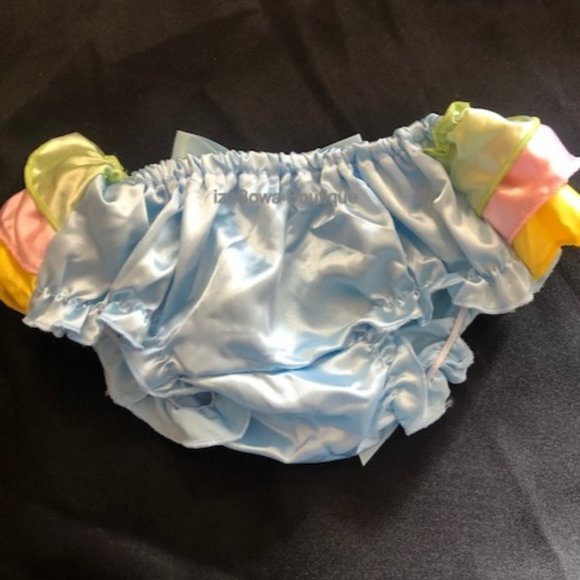 Pastel Rainbow Satin Ruffle Bloomer - Ruffle Butt - Picture 2 of 3